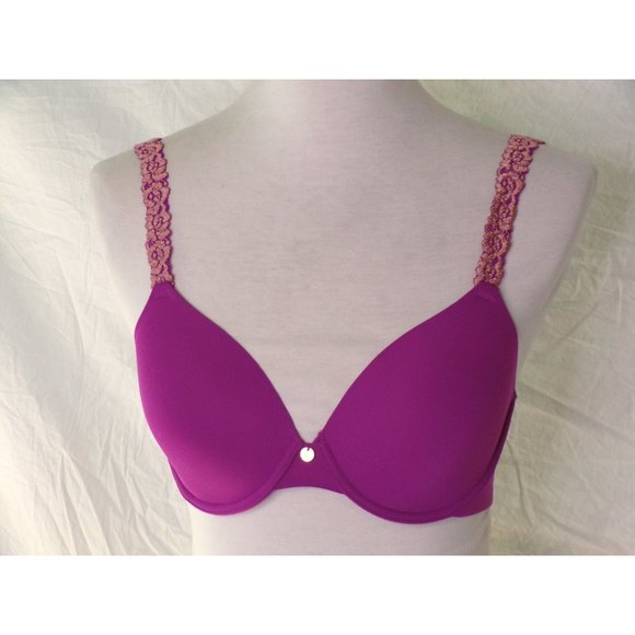 NATORI Rose Dream Custom Coverage UW T-Shirt Bra Purple 32C #731080 NEW - Picture 3 of 6